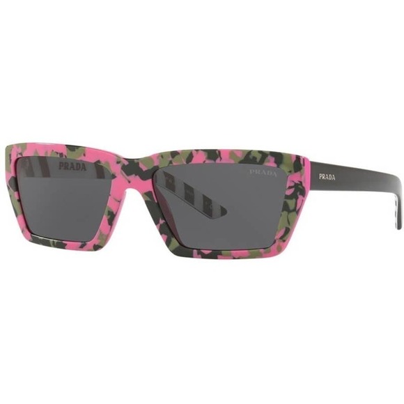 Prada Pink Camo Geo 57mm Rectangle Sunglasses NWOT - Picture 3 of 10